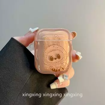 Милый мультяшный анимационный защитный чехол для Airpodspro2 Apple Bluetooth Airpods4 Чехол для наушников 3-го поколения airpods1/2 generation Brown Rab [single shell]]