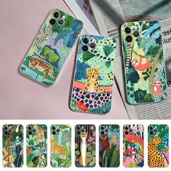 Милый мультяшный аниме-ленивец леопардовый чехол для телефона iPhone 14 11 12 13 Mini Pro XS Max Cover 6 7 8 Plus X XR SE 2020 Funda Shell iphone 14 pro