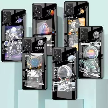 Милый мультяшный астронавт, звезда, космическое стекло, чехол для Samsung Galaxy A52 A71 A50 A51 A70 A21s A31 A72 A10 A12 A30 A22 5G, чехол для телефона Samsung A53 5G