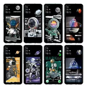 Милый мультяшный астронавт звезда космос прозрачный чехол для Samsung Galaxy A52 A12 A51 A32 A21s A71 A32 A22 50 A70 A31 A72 5G чехол для телефона Samsung A03