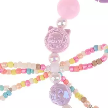 Милый мультяшный бисерный бант цепочка для телефона брелок акриловый телефонный шнур для женщин девочек телефонная цепочка браслет ювелирные изделия чёрный