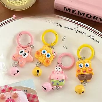 Милый мультяшный брелок-колокольчик, кулон, девчачье сердце, рюкзак, аксессуары, лучшая подруга, пара, подарочные аксессуары 5pcs