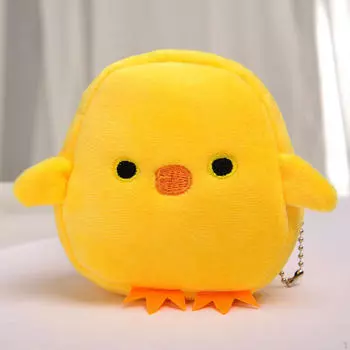 Милый мультяшный брелок-кошелек, мини-косметичка для макияжа, плюшевая животная плюшевая сумка для автомобиля Yellow Chicken