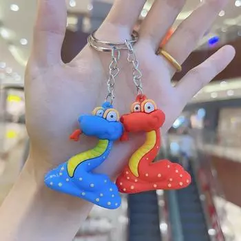 Милый мультяшный брелок на год змеи, кулон на удачу, сумка, талисман, креативный рюкзак, украшения, аксессуары, автомобильный брелок, подарки на год