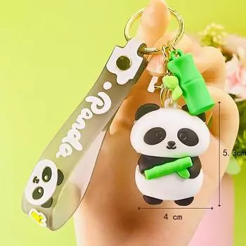 Милый мультяшный брелок панда силиконовый кукла-животное брелок для ключей для женщин мужчин сумка подвески автомобильный держатель для ключей аксессуары подарок для пары as the picture
