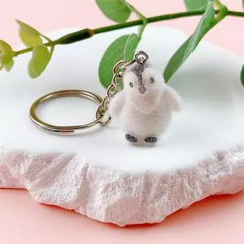 Милый мультяшный брелок-пингвин, 3D флокированный пес, подвеска-брелок, украшение для сумки, аксессуары для ключей, подарки для пары