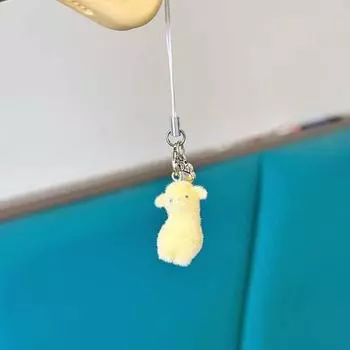 Милый мультяшный брелок-подвеска в виде альпаки с флокированием, милый брелок с животным, украшение для рюкзака, подвеска для сумки, шнурок, цепочка для телефона, подарок для девочки, брелок