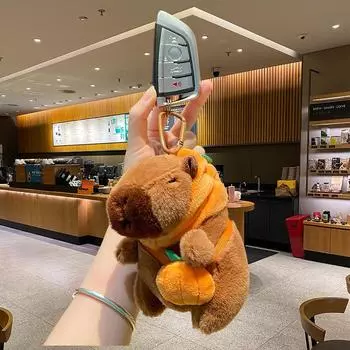 Милый мультяшный брелок-подвеска в виде тыквы-капибары, плюшевая игрушка-кукла Kawaii, креативный рюкзак, украшения, аксессуары, подарки