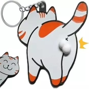 Милый мультяшный брелок-подвеска в виде кошки One Size белый