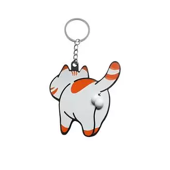 Милый мультяшный брелок-подвеска в виде кошки One Size белый