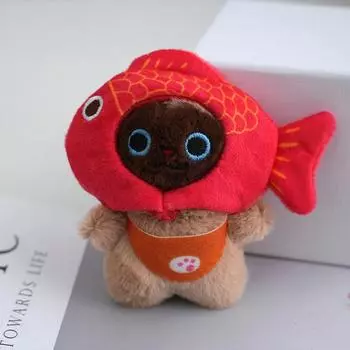 Милый мультяшный брелок с изображением кошки кои, креативная плюшевая кукла-кошка, брелок для рюкзака, брелок для автомобиля, подвеска, аксессуары