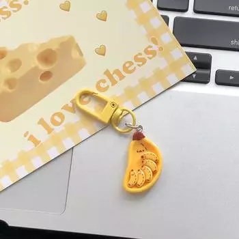 Милый мультяшный брелок с яйцом-пашот, бананом и тостом, креативный брелок для завтрака с едой, украшение для рюкзака, сумки, кулон