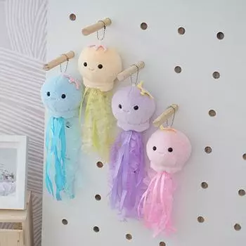 Милый мультяшный брелок в виде медузы и осьминога, брелок в виде животного для женщин и девочек, модный плюшевый брелок, кулон, рюкзак, украшение, подарки 4