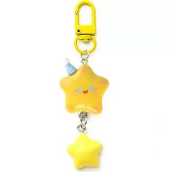 Милый мультяшный брелок в виде звезды в виде шляпы, кавайный сладкий брелок в виде пентаграммы для женщин и девочек, симпатичный кулон для рюкзака, украшение as the picture