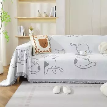 Милый мультяшный чехол для дивана с полотенцем, универсальный, четыре сезона, устойчивый к царапинам, для кошек, антипригарный, для защиты всего дивана от шерсти 180x130