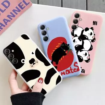 Милый мультяшный чехол для iPhone Samsung A55 S24 FE S25 Xiaomi Redmi Note 13 Pro 14C Huawei Honor Realme противоударный бампер для телефона матовый чехол с защитой от царапин Samsung Galaxy S9 Plus синий