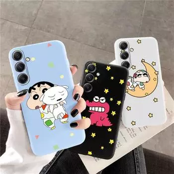 Милый мультяшный чехол для телефона iPhone Samsung A55 S24 FE S25 M35 A16 Xiaomi Redmi Note 13 Pro 14C Huawei Honor Realme противоударный матовый чехол с защитой от царапин Samsung Galaxy S9 Plus синий