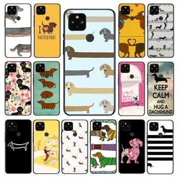 Милый мультяшный чехол для телефона с изображением таксы для Google Pixel 7 Pro 7 6 Pro 6A 5A 4A 3A Pixel 4 XL Pixel 5 6 4 3 XL 3A XL 2 XL Google Pixel 2