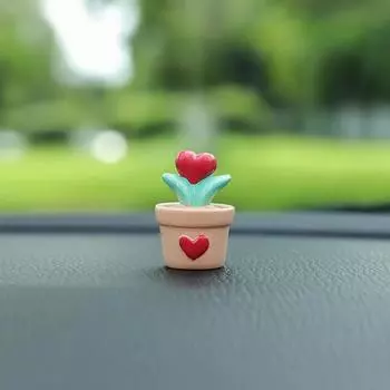 Милый мультяшный цветочный горшок для приборной панели автомобиля, небольшой орнамент, украшение для центральной консоли салона автомобиля, аксессуары для салона автомобиля, подарки