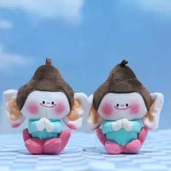 Милый мультяшный цветок лотоса, маленький кулон Будды, забавная плюшевая игрушка, кукла, брелок, сувенир, креативное украшение для рюкзака