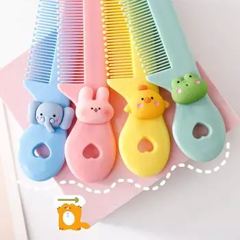 Милый мультяшный цветок животное цветная расческа для волос портативная мини карманная расческа
