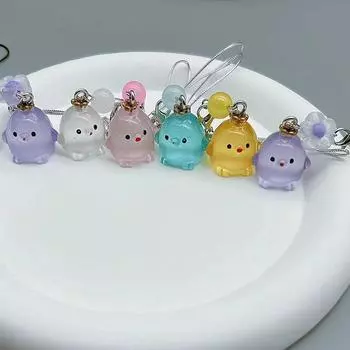 Милый мультяшный цыпленок телефон милые животные мобильный телефон цепочка мини смоляной цыпленок брелок милая сумка кулон пара подарки розовый