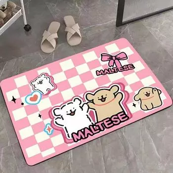 Милый мультяшный диатомовый водопоглощающий коврик для пола, противоскользящий коврик для ванной, бытовой коврик для ног, быстросохнущий водопоглощающий коврик для двери туалета 40*60cm