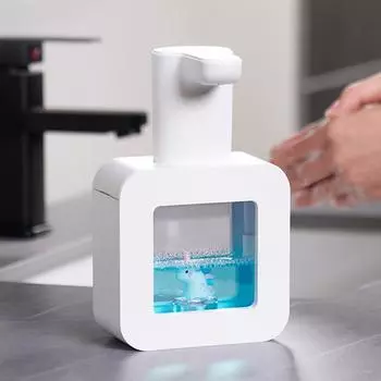 Милый мультяшный дозатор мыла для домашних животных с зарядкой через USB, дозаторы жидкой пены, настенный бесконтактный датчик для умывальника в гостинице жёлтый