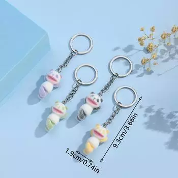 Милый мультяшный флокированный брелок-подвеска в виде панды для женщин и девочек, простой симпатичный брелок для автомобиля с изображением животного, изысканный подарок на украшение рюкзака чёрный