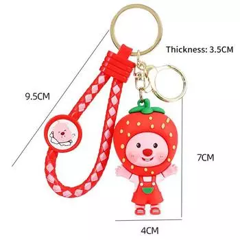 Милый мультяшный фрукт маленький бобер брелок подвеска автомобильный брелок креативный рюкзак украшения аксессуары маленькие подарки