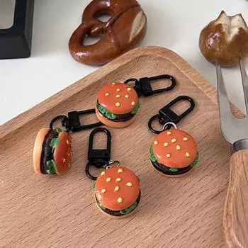 Милый мультяшный имитированный бургер смоляной брелок для девочек детский автомобильный брелок подвеска рюкзак украшения аксессуары подарки
