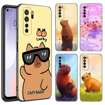 Милый мультяшный капибара черный чехол для телефона Huawei Nova 8 9 10 SE 11 Ultra 12 Pro 7i 8i 11i 11E Y70 Plus Y60 Y61 Y71 Y90 Y91 Huawei Nova 8