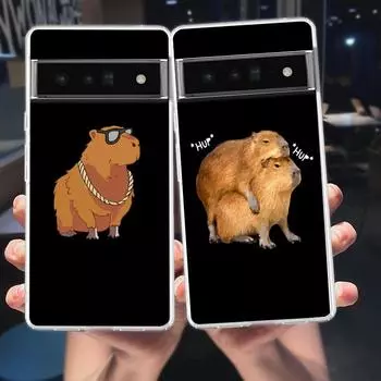 Милый мультяшный капибара для Google Pixel 8 7 6 Pro 6A 5 4 5A 4A 3A XL 5G чехол для телефона противоударный мягкий TPU прозрачный чехол Fundas Pixel 4XL