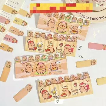 Милый мультяшный капибара, кролик, собака, указательная наклейка, записываемый блокнот, тестовая бумага, отметка страницы, классифицирующая липкая заметка