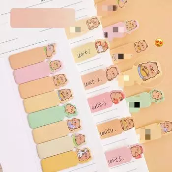 Милый мультяшный капибара, кролик, собака, указательная наклейка, записываемый блокнот, тестовая бумага, отметка страницы, классифицирующая липкая заметка