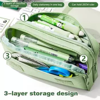 Милый мультяшный Капибара Панда Ручка Сумка Модный 3-слойный Большой емкости Канцелярский органайзер Многофункциональный Ручка Коробка Детские Подарки A1