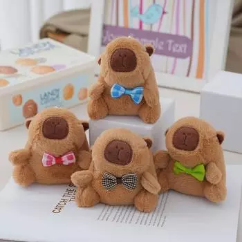 Милый мультяшный капибара плюшевый брелок подвеска игрушки кавайная мягкая кукла автомобильный брелок рюкзак украшения аксессуары подарки