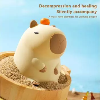 Милый мультяшный капибара силиконовый ночник USB перезаряжаемый таймер затемнения ночник для сна для декора детской комнаты