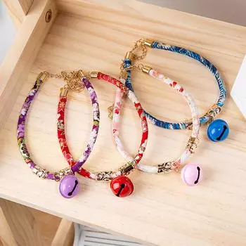 Милый мультяшный колокольчик для кошек, ожерелье для щенков в японском стиле, аксессуары синий