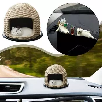 Милый мультяшный кот, центральная консоль автомобиля, украшения для салона автомобиля, приборная панель, зеркало заднего вида, подвесные рождественские подарки
