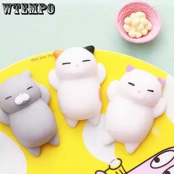 Милый мультяшный кот, мягкая игрушка для снятия стресса, мягкая мини-игрушка для животных в подарок