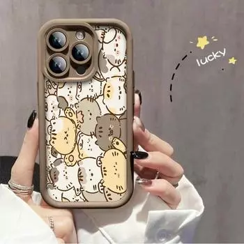 Милый мультяшный кот напечатанный модный чехол гибкий мягкий силиконовый чехол TPU полная задняя крышка для iPhone Samsung iPhone 5 чёрный