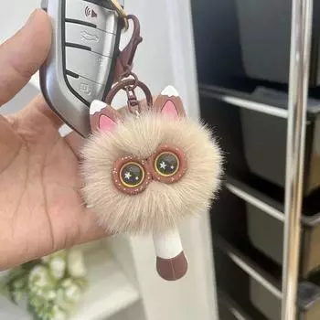 Милый мультяшный кот, плюшевая кукла, брелоки для ключей, креативный забавный брелок с куклой, подвеска, изысканные аксессуары для украшения рюкзака, подарки хаки
