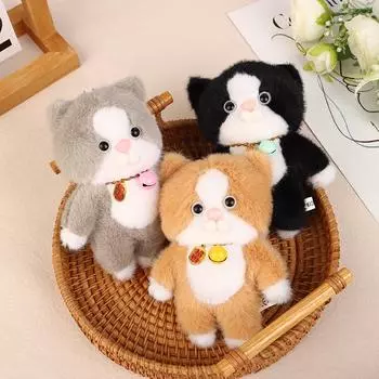 Милый мультяшный кот плюшевый брелок чучела котенка милый плюшевый кукольный держатель для ключей школьная сумка кулон лучший друг подарки чёрный