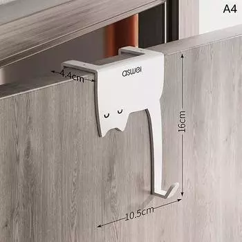 Милый мультяшный кот за дверью Крючок для дома Бесплатный дырокол для кухни, ванной комнаты, вешалка для шкафа, многоцелевой железный ключ, крючок для одежды в виде шляпы