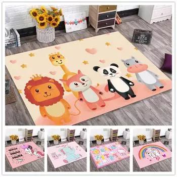 Милый мультяшный ковер для гостиной, украшения, коврики с животными для спальни, детский обучающий коврик для ползания, декоративный коврик для детской комнаты 40x60cm