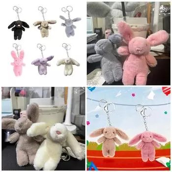 Милый мультяшный кролик брелок женская сумка кошелек кошелек подвеска шарм забавный и уникальный аксессуар для телефонов сумки и ключей коричневый