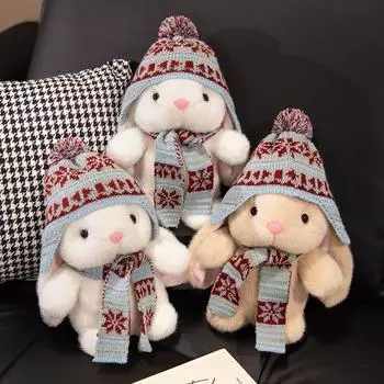Милый мультяшный кролик плюшевые куклы снежинка кролик животные мягкий домашний декор кавайные подарки для девочек и мальчиков 20cm коричневый