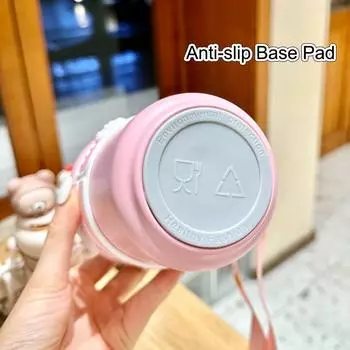 Милый мультяшный кролик редис медведь цыпленок 550 мл соломенная термокружка двойной режим питья чашки розовый