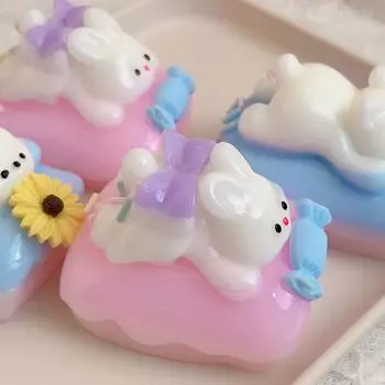 Милый мультяшный кролик щенок сжимаемые игрушки мягкие моти декомпрессионные игрушки медленный отскок сжимающая игрушка-фиджет для детей подарки Bunny cake